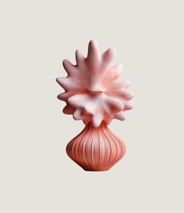 Pink coral ceramic vase