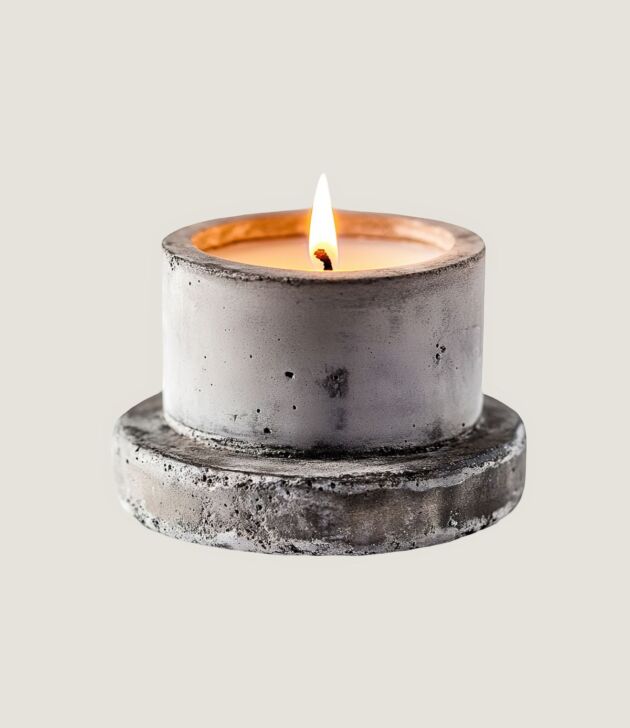 Rustic concrete soy candle
